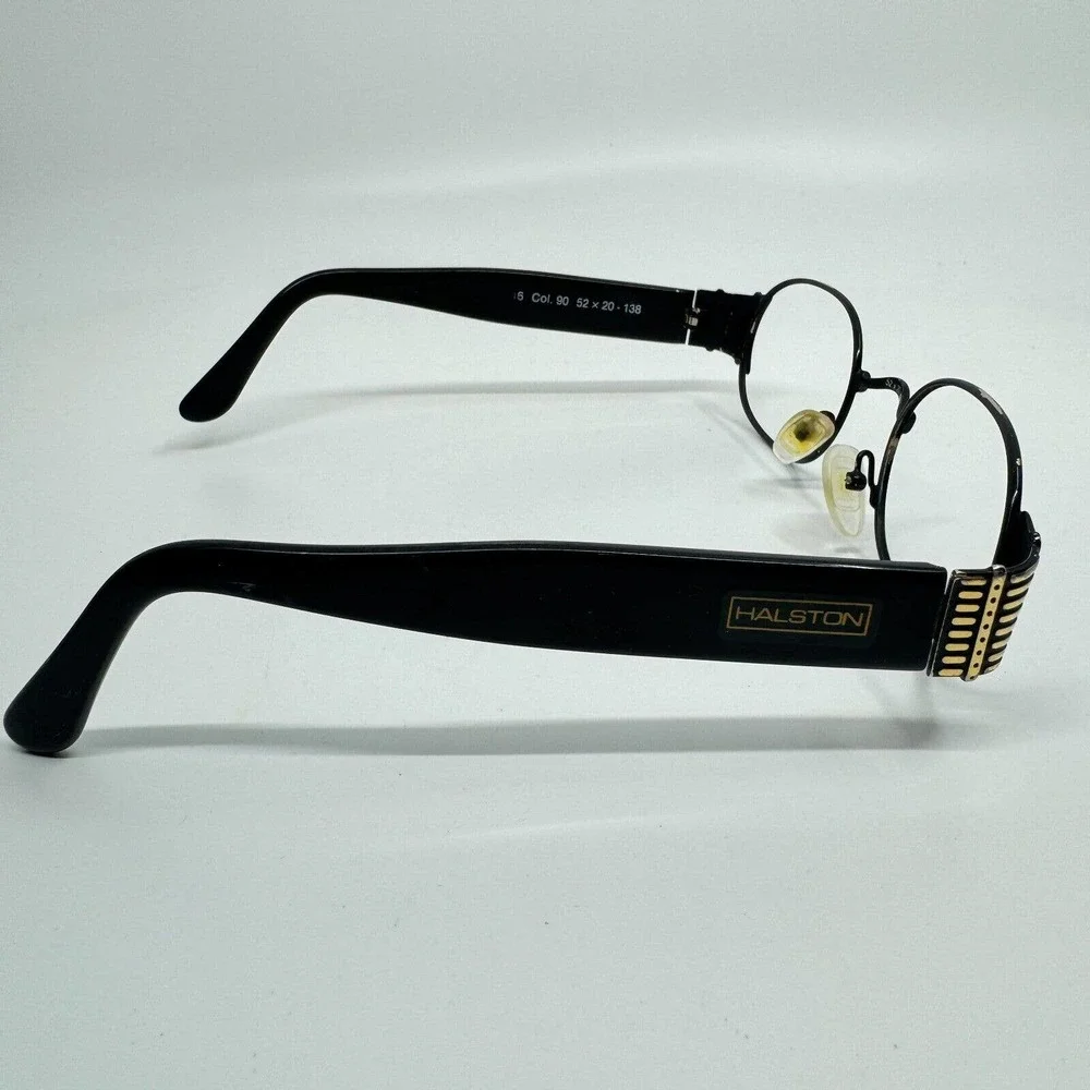 HALSTON Col.90 Eyeglasses Frame Full‎ Rim 52-20-138 Black Polished H9965